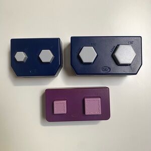 Set of 3 Creative Memories Craft Punches Hexagon Fancy Square Scarpbooking